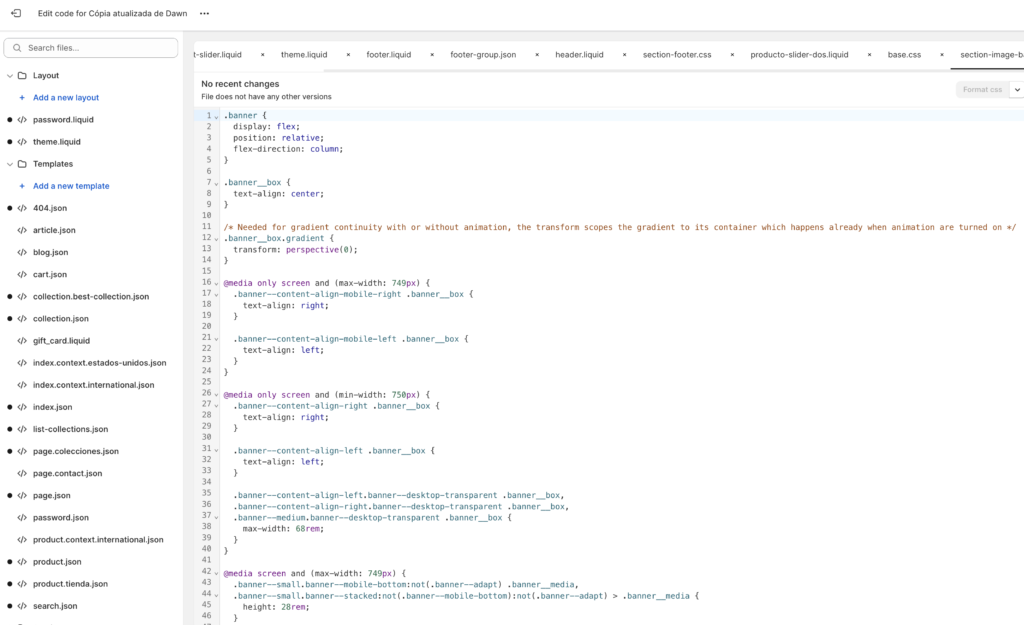 mostrar diferentes imágenes de banner en shopify